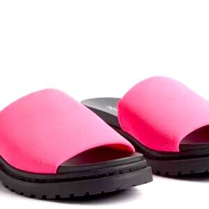 Neon Pink Chunky Platform Sandals (WW)